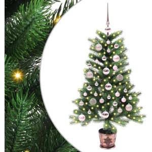 vidaXL Коледно дърво с 150 LED светодиода с поставка Зелен 90 cm ПЕ (3396302)