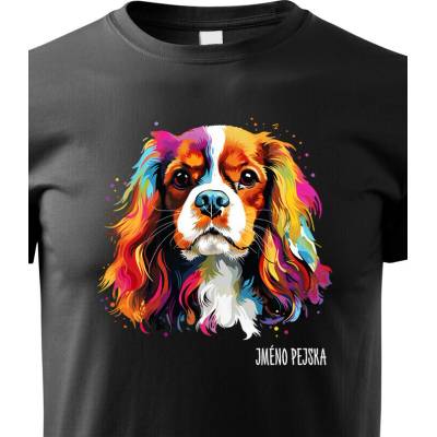 Dětské tričko Kavalír King Charles španěl Černá Canvas tričko 2441