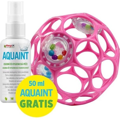 Oball RATTLE 10cm dark pink+ Aquaint 50ml