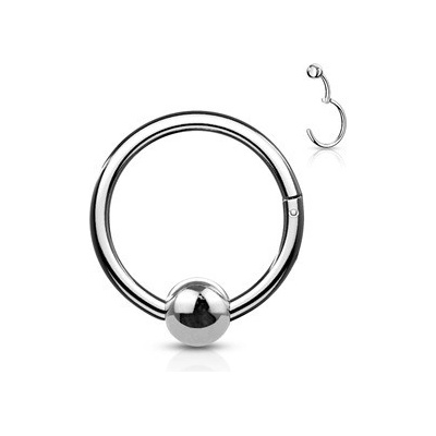 Šperky4U piercing segment kruh s kuličkou K1040ST-1208