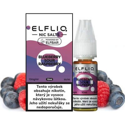 Elf Bar Elfliq Salt Blueberry Sour Raspberry 3 x 10 ml 10 mg
