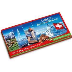 SWISSDREAM Швейцарски млечен шоколад с лешници 100 г