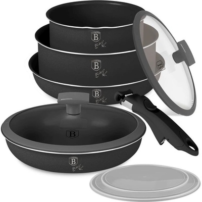 BERLINGERHAUS Sada nádobí s titanovým povrchem 9 ks Antracit Collection BH-8256