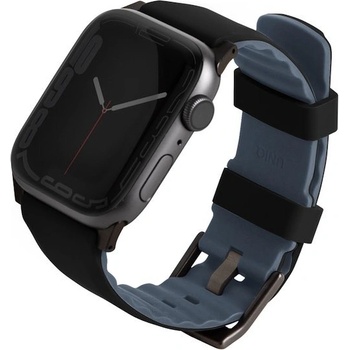 Uniq Силиконова каишка за Apple Watch 38мм, 40мм, 41мм - Uniq Linus Aerosoft Silicone Strap (черен) (UNIQ-41MM-LINUSBLK)