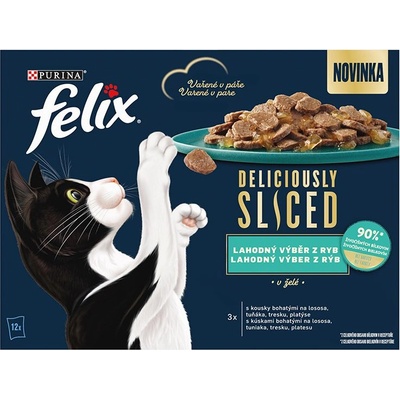 FELIX Вкусно нарязани Мултипак сьомга/тунц/треска/платеса в желе 12x80г