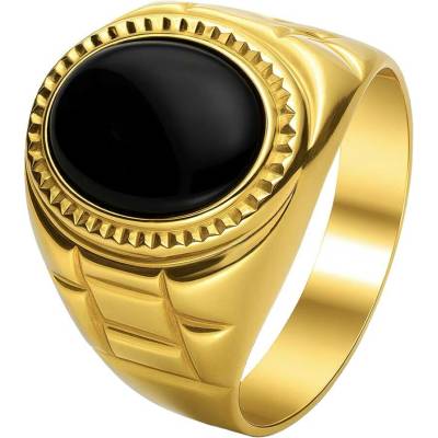Zlaton Prsten žluté zlato s onyxem 000150411220
