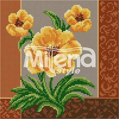 Milena Style Пано с цвете - 2 конци dmc