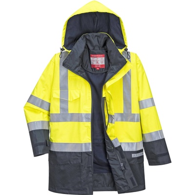Portwest hi-vis bizflame s779 / Огнеупорен светлоотразителен дъждобран, антистатичен - hv жълт/тъмносин xl (s779ynrxl)