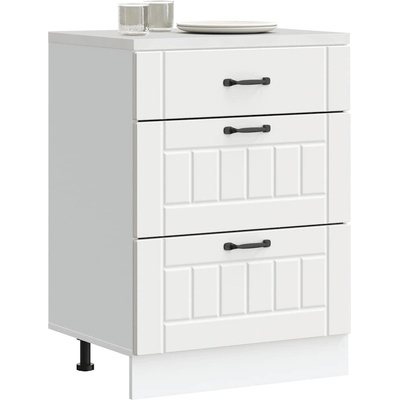 vidaXL Кухненски шкаф Lucca Бяла инженерна дървесина (854269)