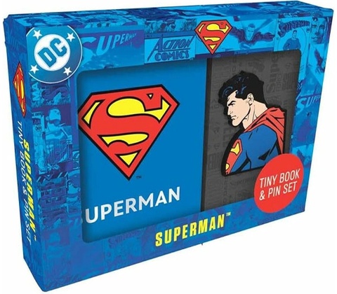 DC COMICS SUPERMAN TINY BK & PIN SET