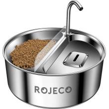 Stainless Steel Pet Water fountain & Feeder 2in1 3.2l Rojeco