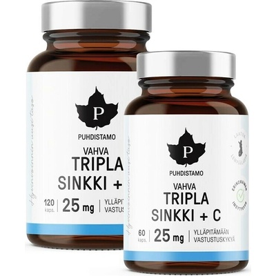 Puhdistamo Triple Zinc + Vitamin C 120 kapslí + 60 kapslí