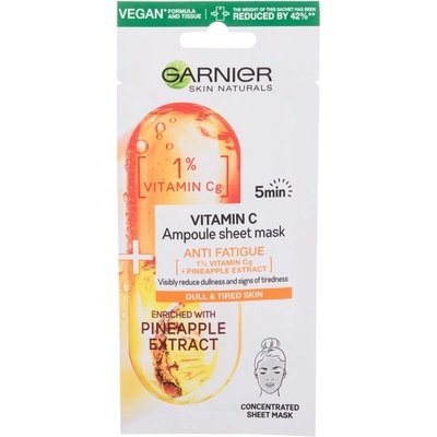 Skin Naturals Vitamin C Ampoule Sheet Mask от Garnier за Жени Маска за лице 1бр