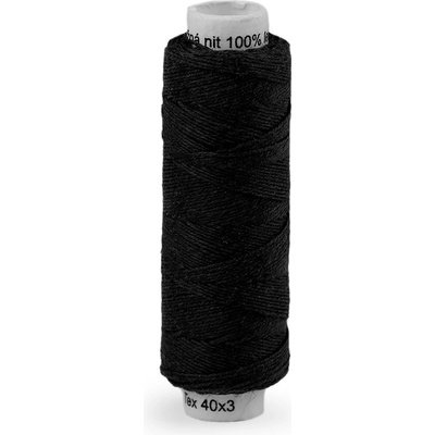 Nitě lněné knoflíkové 50 m, malé, 999 černá