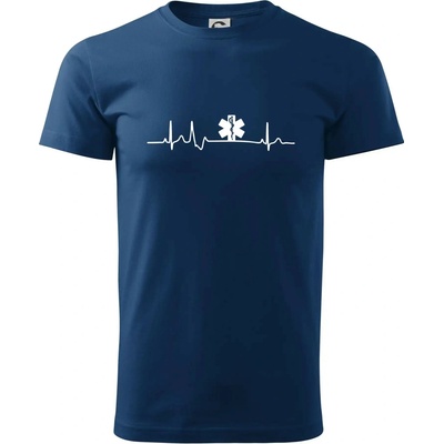 EKG rescue tričko polnočná modrá