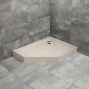 Radaway Петоъгълно душ корито Radaway Doros PT E Compact Stone 90x80 см акрил кашмир дясно (SDRPTP9080-05-84SR)