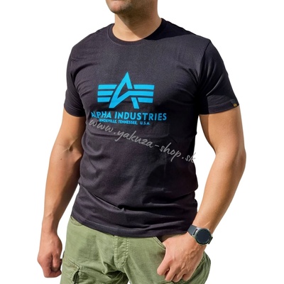 Alpha Industries Basic T-Shirt black Blue tričko pánske čierne