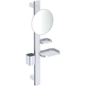 Ideal Standard ALU+ - Козметично огледало с рафт и чаша за четки и паста, сребристо BD589SI (BD589SI)