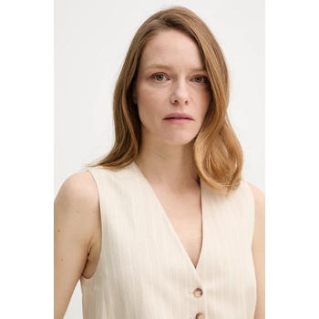 BA&SH Елек с лен ba&sh patsy в бежово с едно копче 1e25pats (1e25pats)