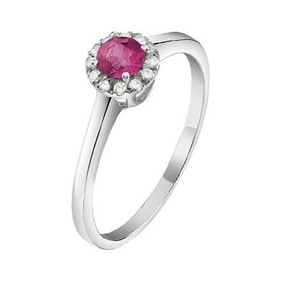 Bliss Златен дамски пръстен с рубин и диаманти Bliss 20092736 (20092736)