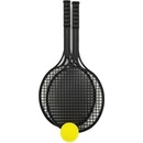 Soft tenis plast černý+míček 53cm v síťce