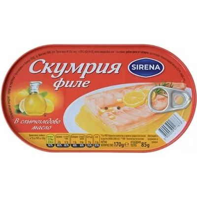 Скумрия филе в слъчогледово масло Sirena 170гр