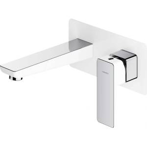 Omnires Parma - Смесител за вграждане за мивка, с тяло, с тяло, бял/хром PM7415CRB (PM7415CRB)