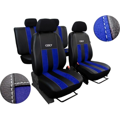 Autopotah Automega Volkswagen VW T5 3 místa GT kožené s alcantarou modré