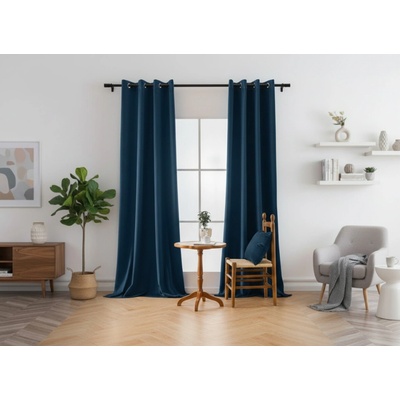 Textilomanie Zatemňovací záves DREAM VELVET 140x250 cm, petrolejová Zavesenie: Kovové krúžky