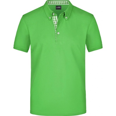 James & Nicholson polokošile JN 964 button-down krátký rukáv pánská lime/ bílá zelená