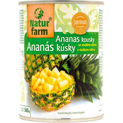 Natur farm Ananas kousky ve sladkém nálevu 565 g