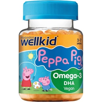 Vitabiotics Wellkid Peppa Pig Omega-3 DHA [30 желирани бонбони] Портокал