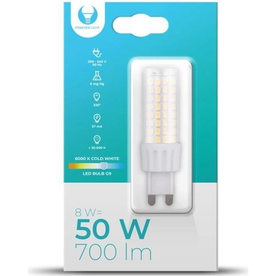 Forever LED žiarovka G9 8W studená biela 6000K