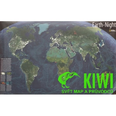 nástěnná mapa Světa Earth at Night - sat., 87x55 cm