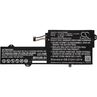 Cameron Sino Батерия за лаптоп LENOVO IdeaPad 320S-13IKB, V530s, Yoga 520 12, L17C3P61 LiPo 11.52V 3100 mAh CAMERON SINO (CS-LVY520NB)