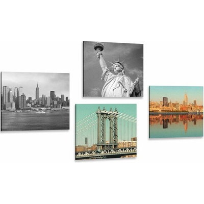 Set obrazov zaujímavá kombinácia mesta New York