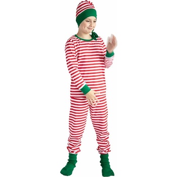 Dětské pyžamo červené biela zeleé ponožky