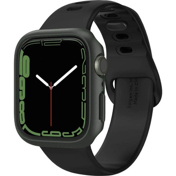 Spigen Качествен твърд кейс за Apple Watch 7 45мм - Spigen Thin Fit Case (тъмнозелен) (ACS04175)