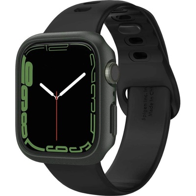 Spigen Качествен твърд кейс за Apple Watch 7 45мм - Spigen Thin Fit Case (тъмнозелен) (ACS04175)