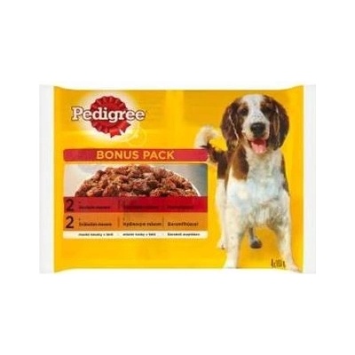 Pedigree dog Adult Multipack kuracie & jahňacie & hydinové & hovädzie mäso v želé 12 x 100 g