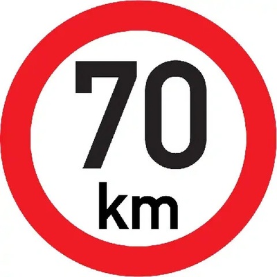 Značka Označenie najvyššej povolenej rýchlosti 70 km