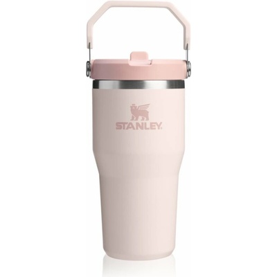 Stanley IceFlow™ Flip Straw Tumbler fľaša na vodu z nehrdzavejúcej ocele Rose Quartz 600 ml
