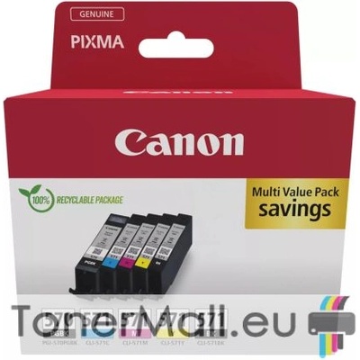 Canon Комплект 5бр. мастилени касети Canon PGI-570 PGBK / CLI-571 C/M/Y/BK Multi-Pack (0372C006AA)