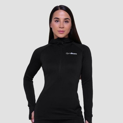 GymBeam Women‘s Pulse 1/2 Zip Running Sweatshirt Black s černá