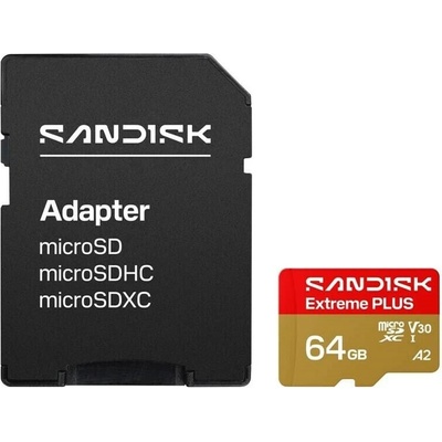 Sandisk MicroSDHC 64GB Extreme PLUS SDSQXBU-064G-GU6MA