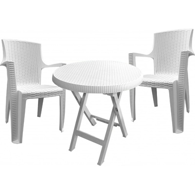 Mega Plast plastové křeslo AMELIA polyratan, bílé