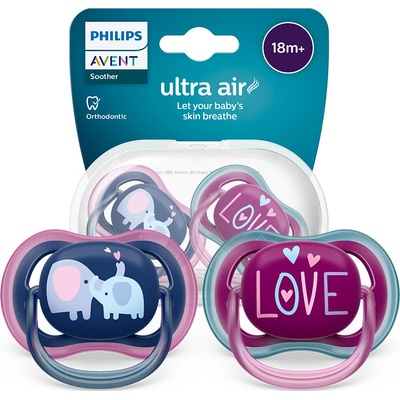 Avent Philips silikon dudlík Air fialová/růžová 2ks