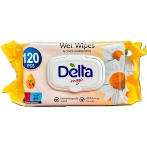 Delta Мокри кърпички Delta Magic - Chamomile, 120 броя (3800502666141) - baby