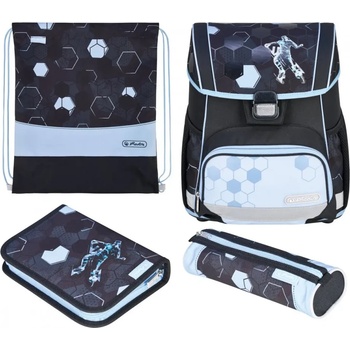 Herlitz Ученически комплект с чанта-раница Loop Plus, заредена, Cyber Soccer - Herlitz