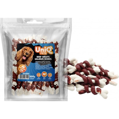 UNIQ PETS Kalciové kostičky obalené Hovězí tyčinkou 500 g
